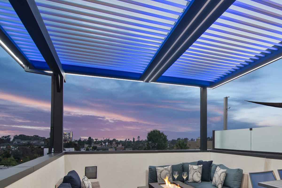 Los Angeles adjustable louvered patio cover