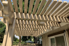 Alumawood lattice patio cover with lights