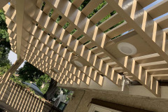 Alumawood lattice patio cover with lights