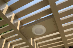 Alumawood lattice patio cover with lights