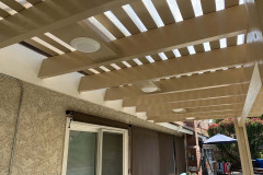 Alumawood lattice patio cover with lights