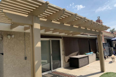 Alumawood lattice patio cover with lights