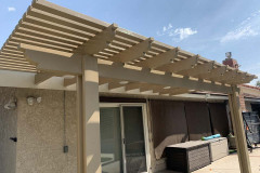 Alumawood lattice patio cover with lights