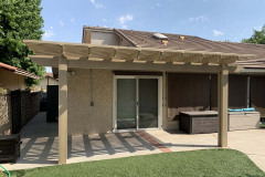 Alumawood lattice patio cover with lights