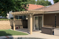 Alumawood lattice patio cover with lights