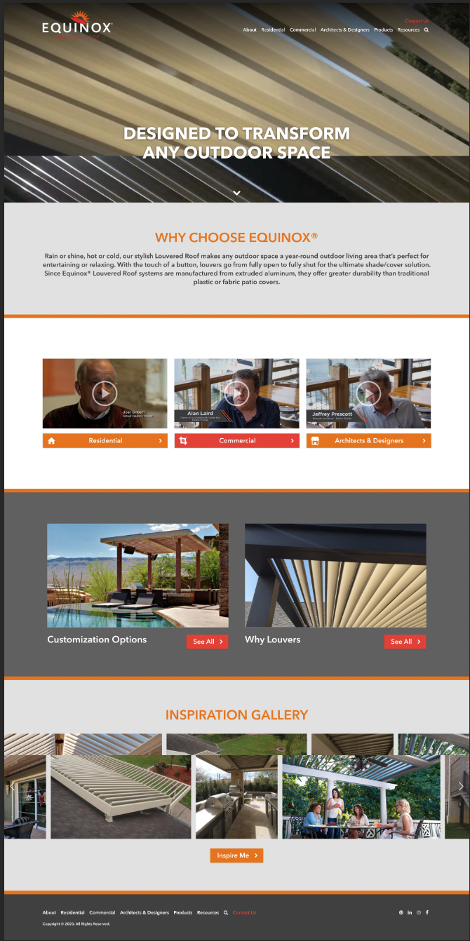 Equinox® louvered patio covers