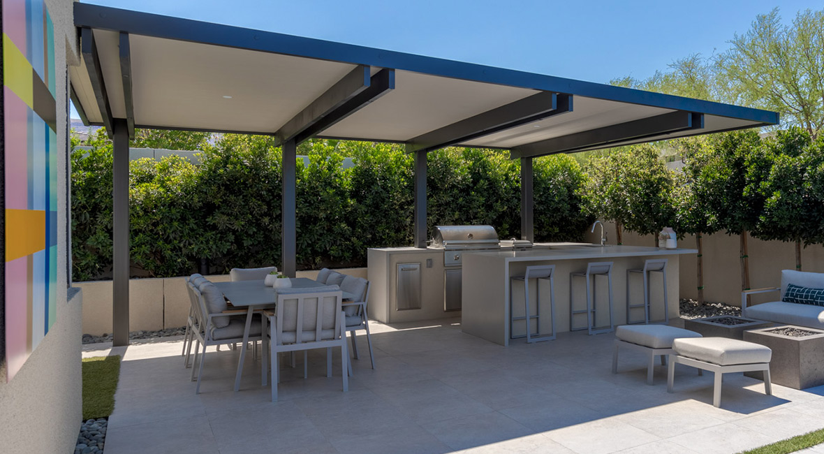 4K aluminum cantilevered pergola los Angeles