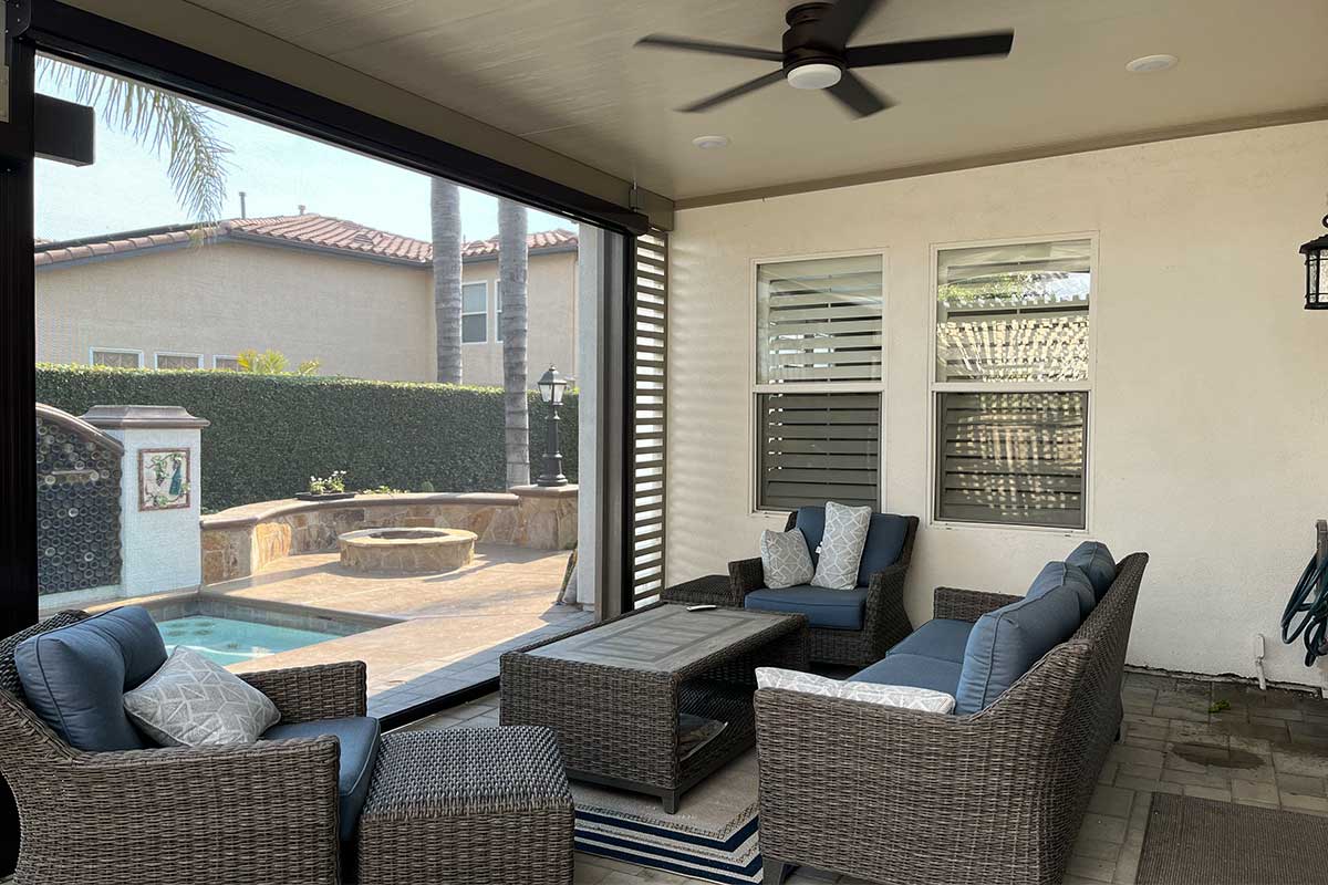 Outdoor Motorized Patio Shades in Los Angeles