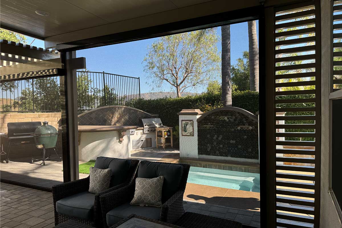 Outdoor Motorized Patio Shades in Los Angeles