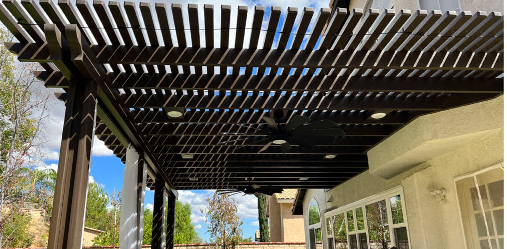 Alumawood Lattice Patio Cover Located in Castaic